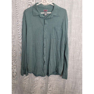 Men's Falcon Point Button-Down Shirt, Size L,‎ Green and white checkers